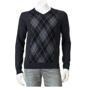 NWT Apt.9 Modern-Fit Argyle Merino V-Neck Sweater